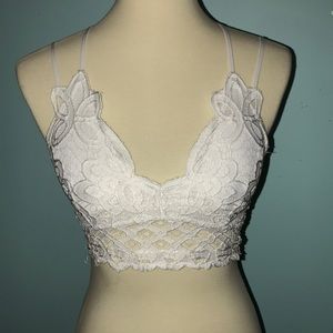 anemone White Floral Lace Bralette